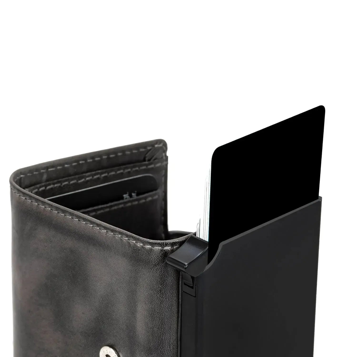 POP-UP Kartenetui mit Münzfach aus Leder – Platz für 11 Karten – Scheinfach – RFID-Schutz | VO31