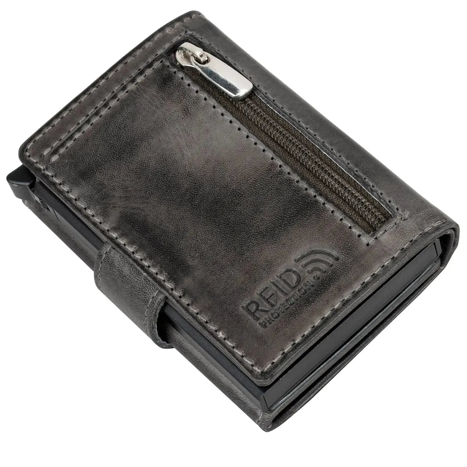 POP-UP Kartenetui mit Münzfach aus Leder – Platz für 11 Karten – Scheinfach – RFID-Schutz | VO31