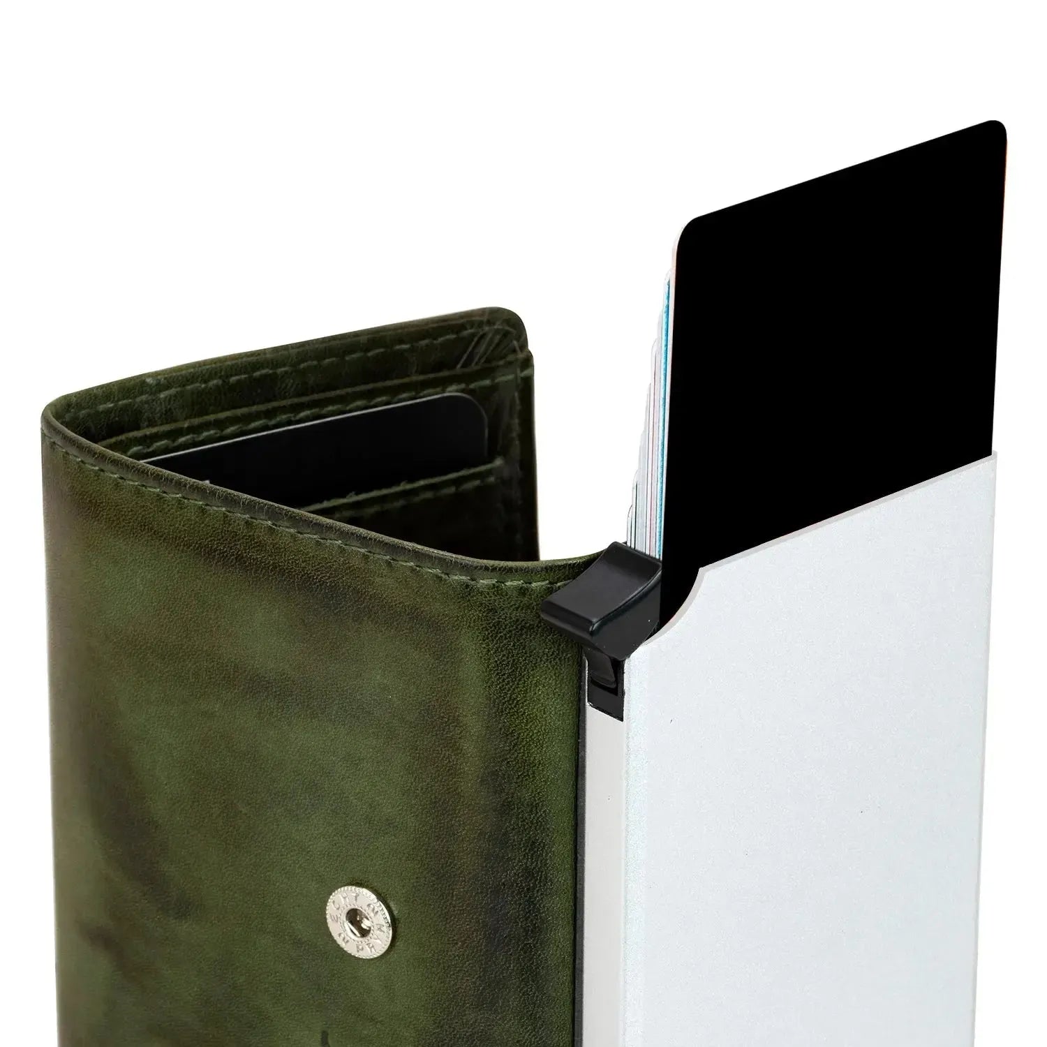 POP-UP Kartenetui mit Münzfach aus Leder – Platz für 11 Karten – Scheinfach – RFID-Schutz | VO31