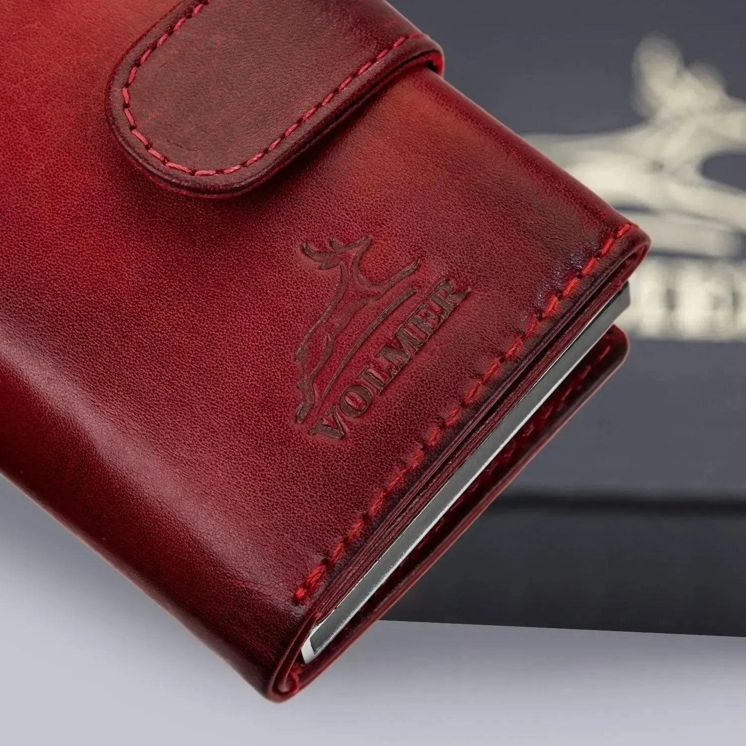 POP-UP Kartenetui mit Münzfach aus Leder – Platz für 11 Karten – Scheinfach – RFID-Schutz | VO31