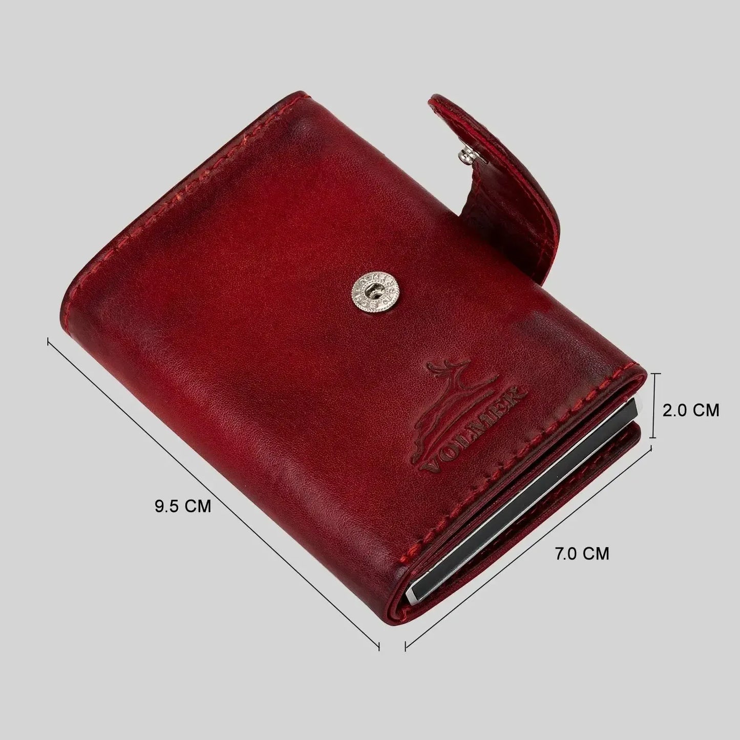 POP-UP Kartenetui mit Münzfach aus Leder – Platz für 11 Karten – Scheinfach – RFID-Schutz | VO31