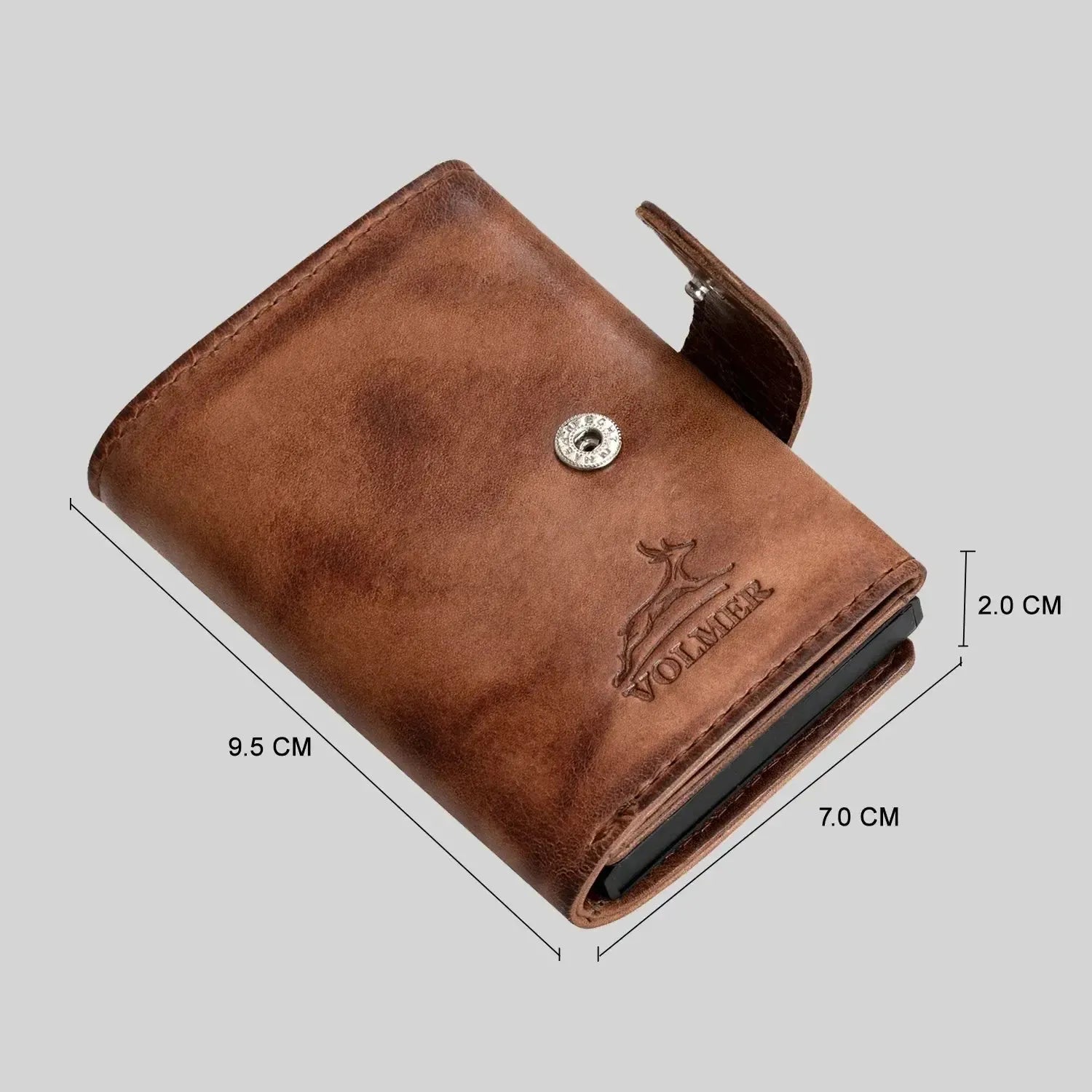 POP-UP Kartenetui mit Münzfach aus Leder – Platz für 11 Karten – Scheinfach – RFID-Schutz | VO31