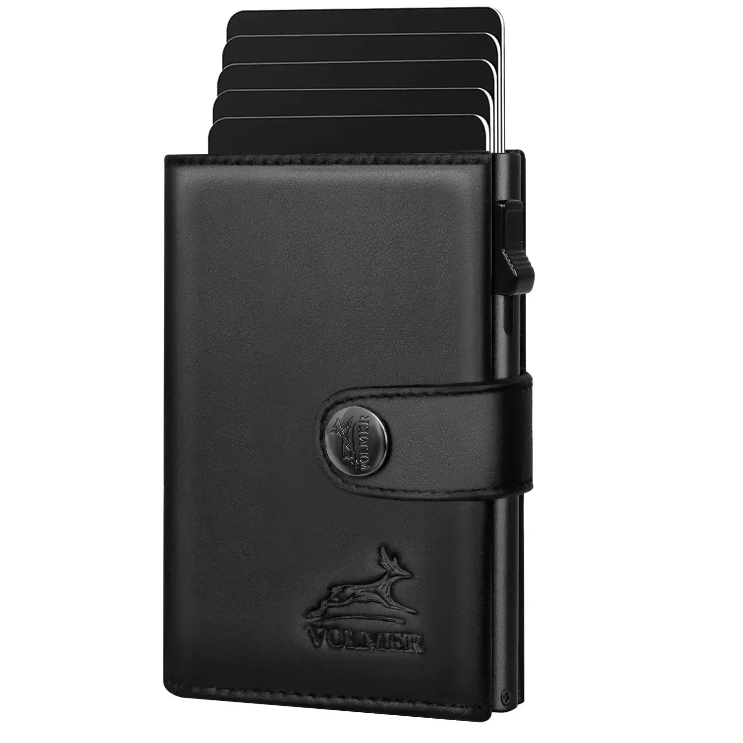 POP-UP Kartenetui mit Münzfach aus Leder – Platz für 12 Karten – Scheinfach – RFID-Schutz | VO45