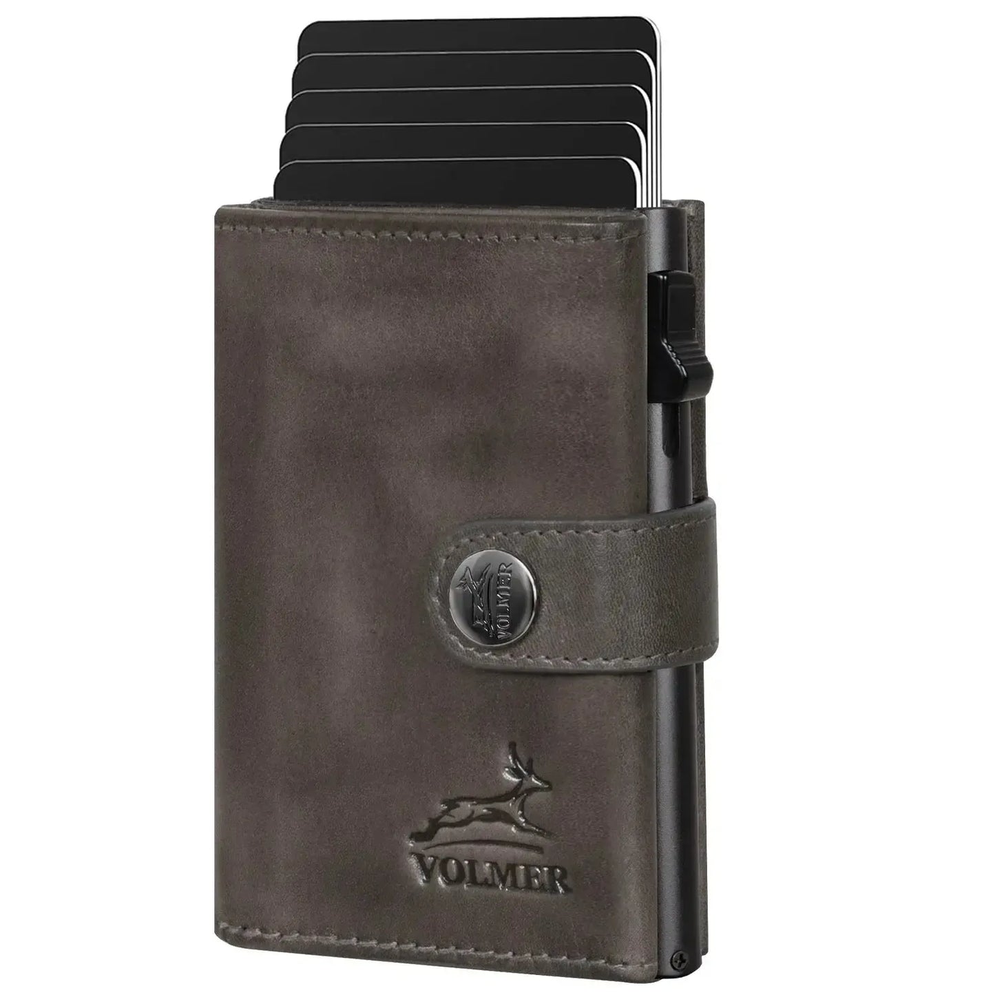 POP-UP Kartenetui mit Münzfach aus Leder – Platz für 12 Karten – Scheinfach – RFID-Schutz | VO45
