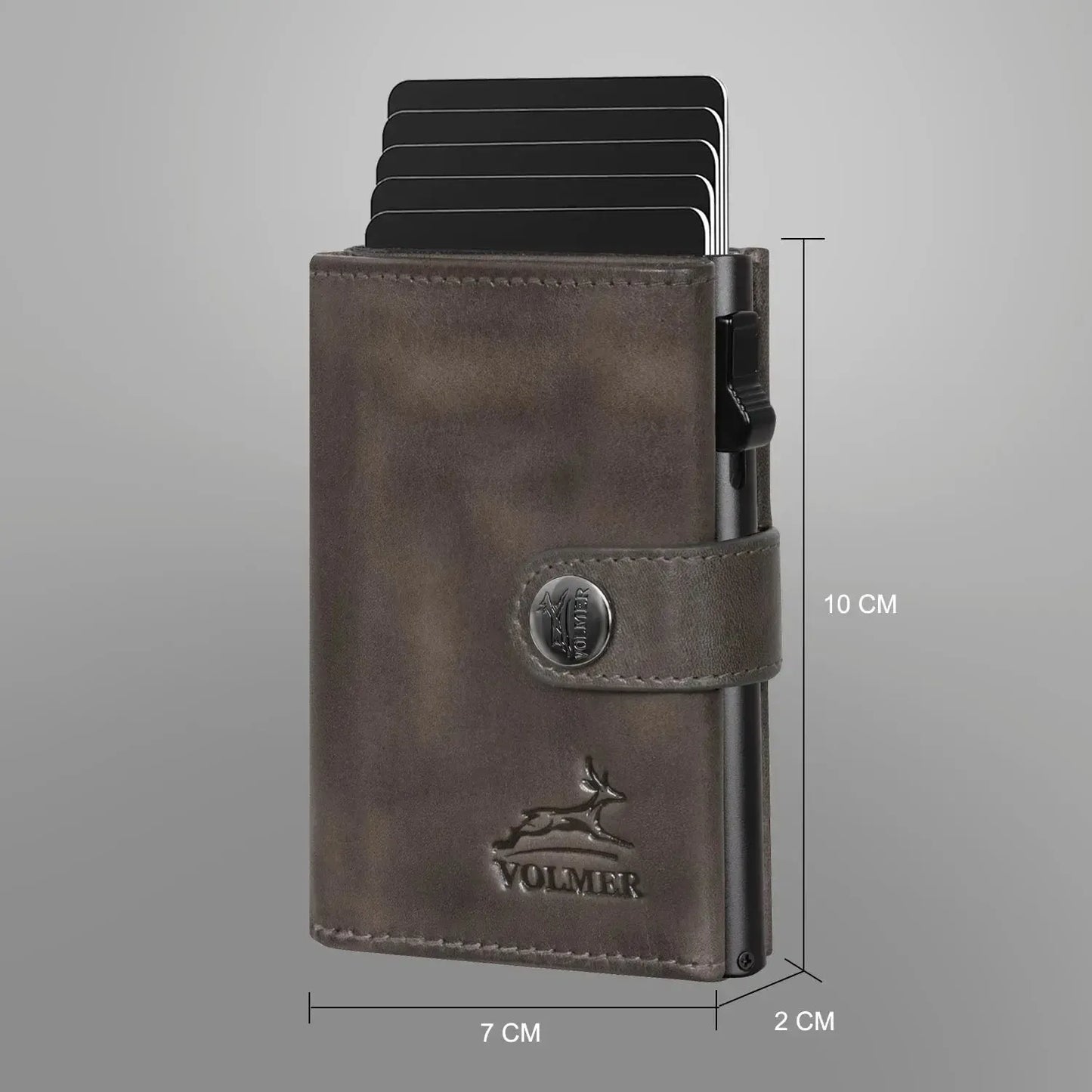 POP-UP Kartenetui mit Münzfach aus Leder – Platz für 12 Karten – Scheinfach – RFID-Schutz | VO45