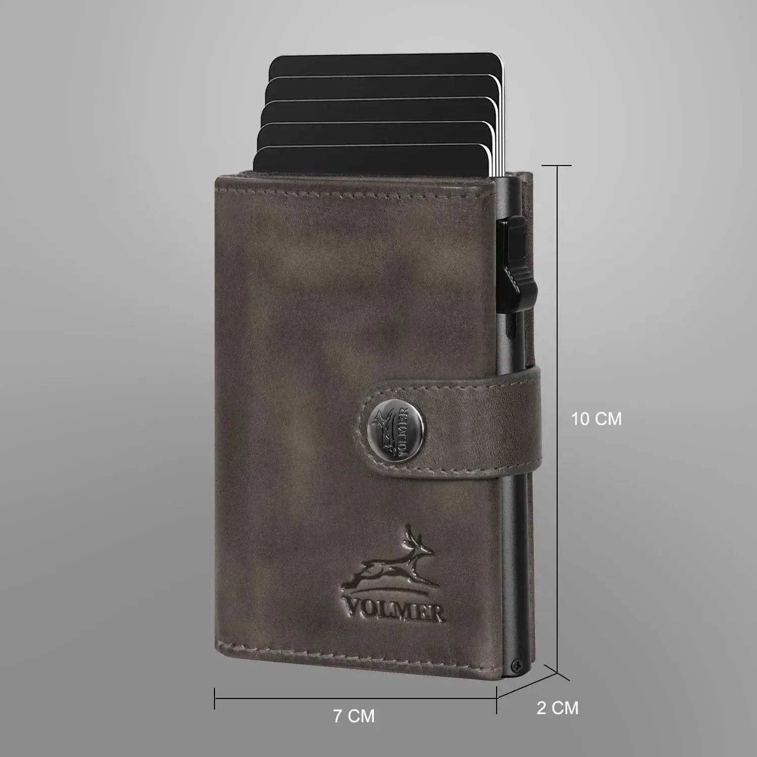 POP-UP Kartenetui mit Münzfach aus Leder – Platz für 12 Karten – Scheinfach – RFID-Schutz | VO45