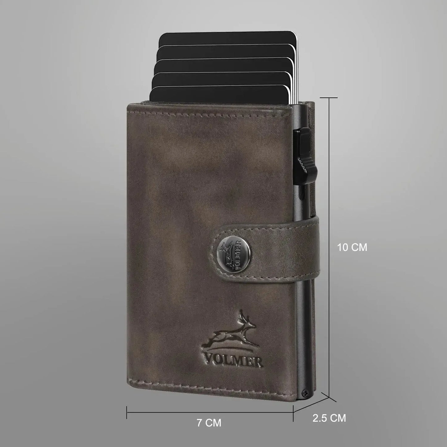 POP-UP Kartenetui mit Münzfach aus Leder – Platz für 12 Karten – Scheinfach – RFID-Schutz | VO45