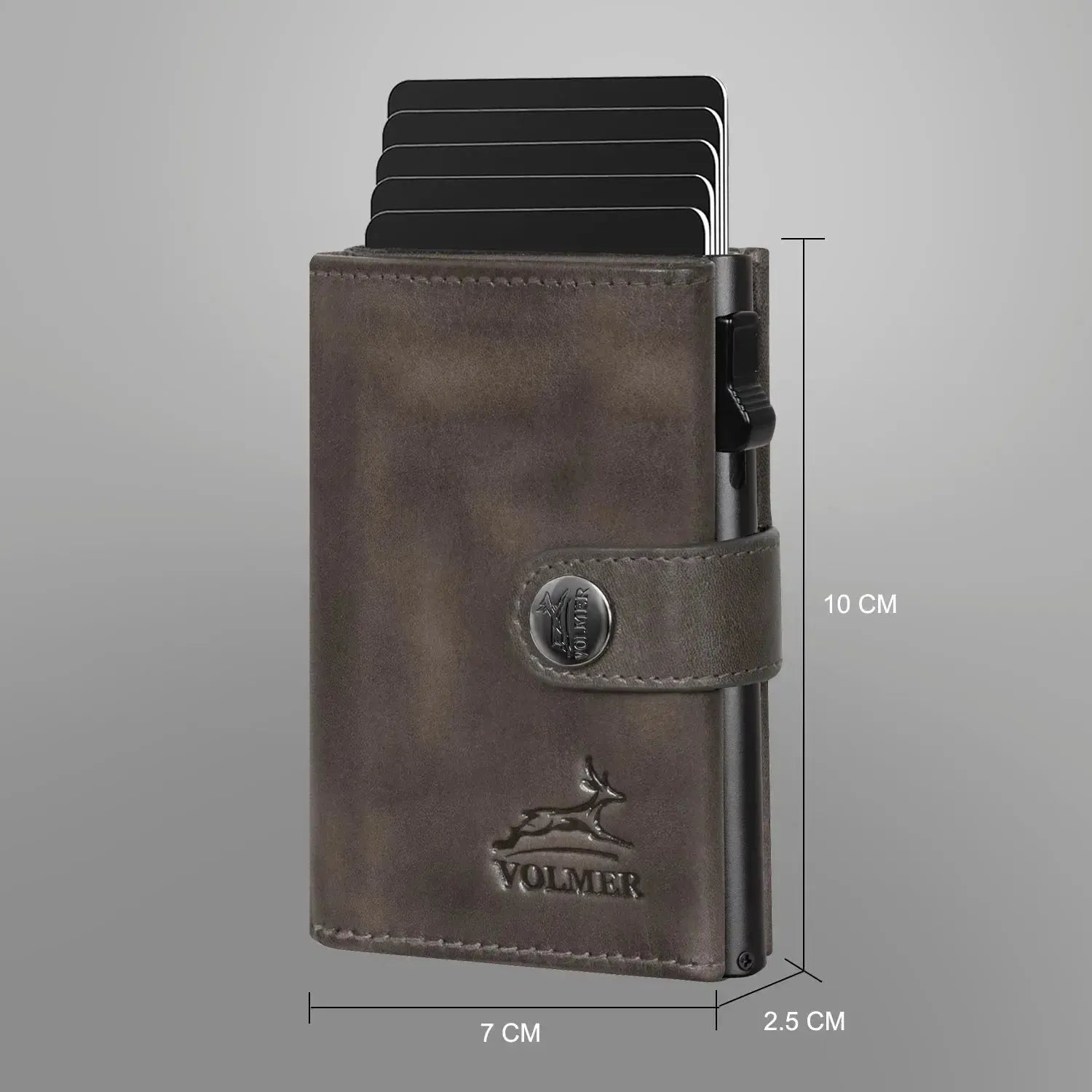 POP-UP Kartenetui mit Münzfach aus Leder – Platz für 12 Karten – Scheinfach – RFID-Schutz | VO45