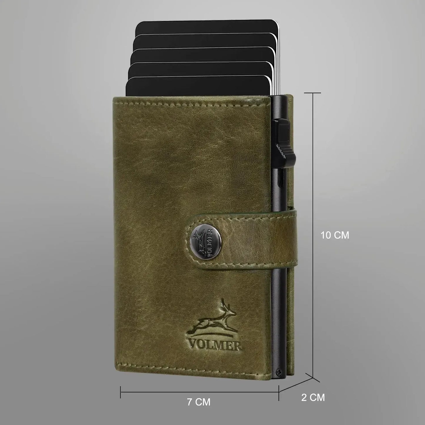 POP-UP Kartenetui mit Münzfach aus Leder – Platz für 12 Karten – Scheinfach – RFID-Schutz | VO45