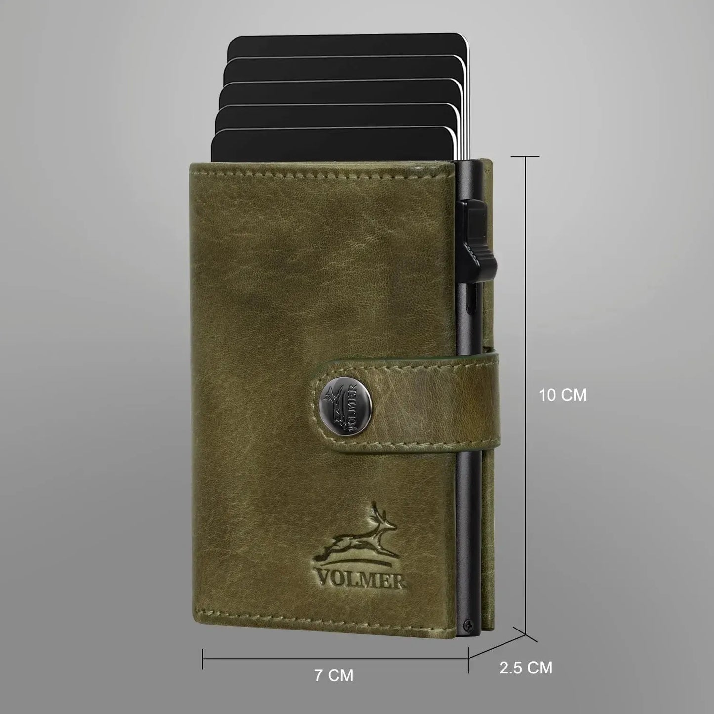 POP-UP Kartenetui mit Münzfach aus Leder – Platz für 12 Karten – Scheinfach – RFID-Schutz | VO45