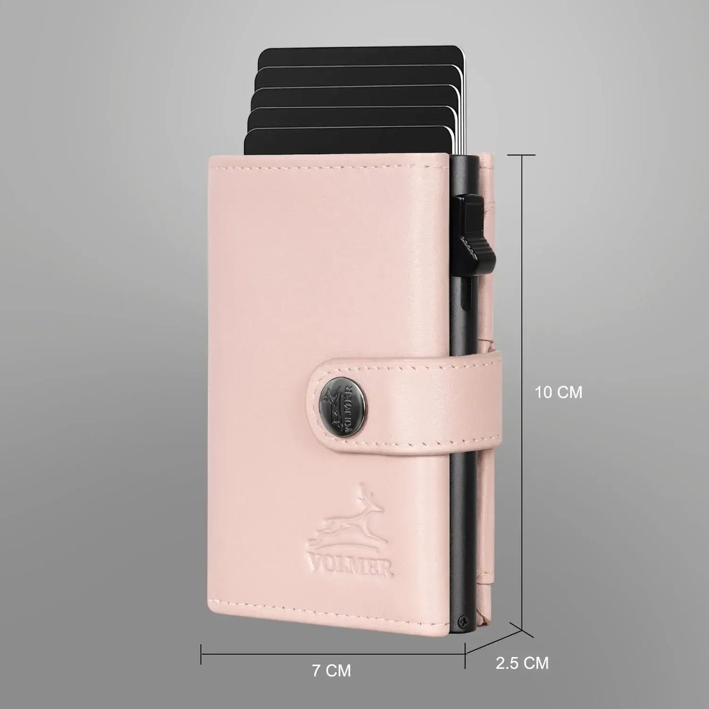 POP-UP Kartenetui mit Münzfach aus Leder – Platz für 12 Karten – Scheinfach – RFID-Schutz | VO45