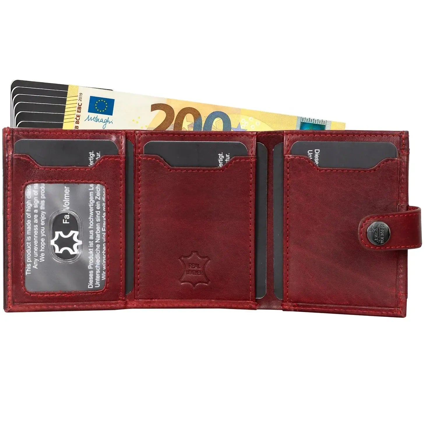 POP-UP Kartenetui mit Münzfach aus Leder – Platz für 12 Karten – Scheinfach – RFID-Schutz | VO45