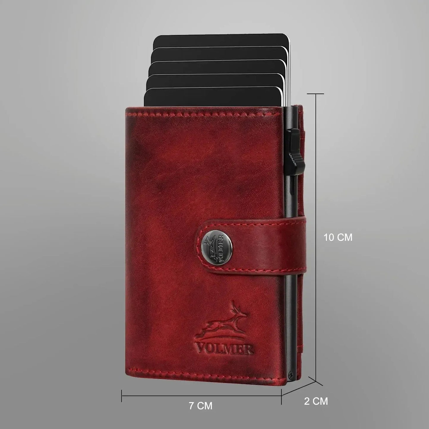 POP-UP Kartenetui mit Münzfach aus Leder – Platz für 12 Karten – Scheinfach – RFID-Schutz | VO45