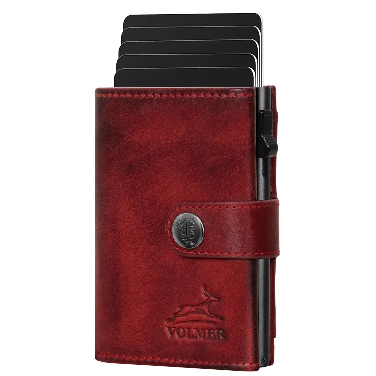 POP-UP Kartenetui mit Münzfach aus Leder – Platz für 12 Karten – Scheinfach – RFID-Schutz | VO45