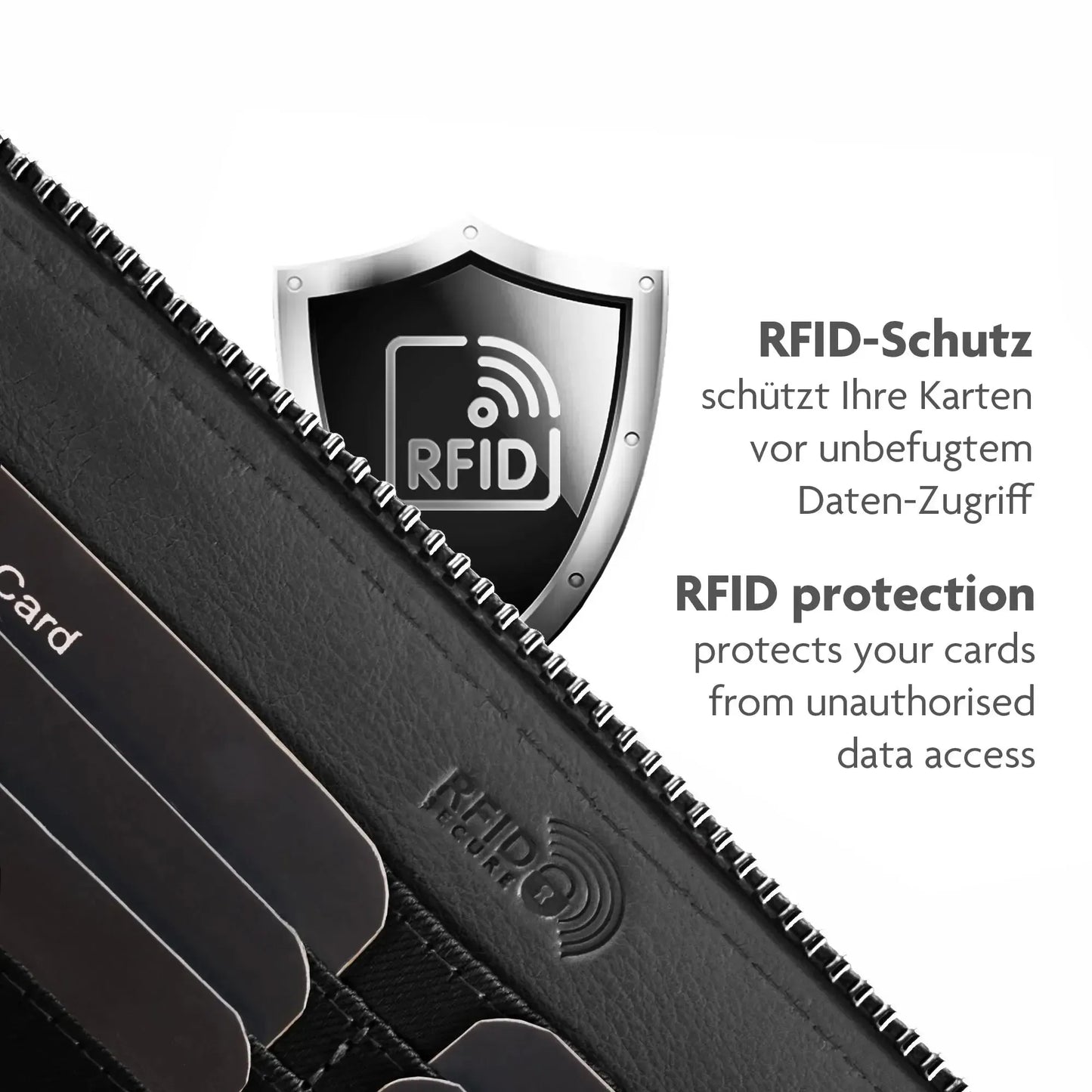 Damen Geldbörse aus Echtleder mit Handyfach & RFID-Schutz – abnehmbarer Schulterriemen | Modell Verona