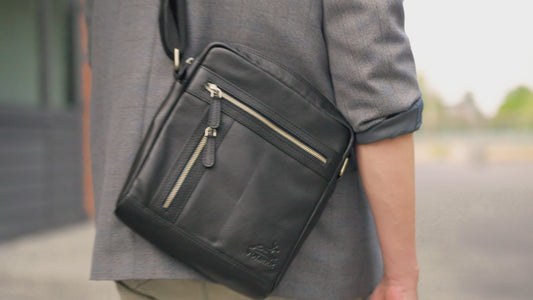 Umhängetasche Leder für Herren und Damen – funktionale Schultertasche für jeden Tag | Stanford