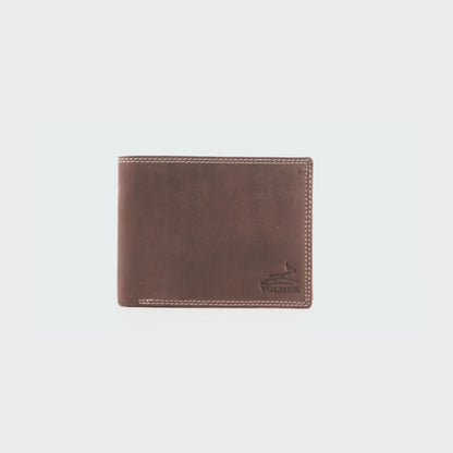 Leder Geldbörse Herren mit RFID-Schutz – geöltes Büffelleder – extra-stabile, kontrastierende Doppelnaht – 16 Fächer für Kreditkarten | VO13