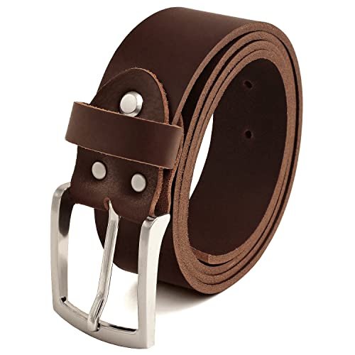 Klassischer Leder Gürtel - Braun - 38mm breit - leicht kürzbar | Br007-02