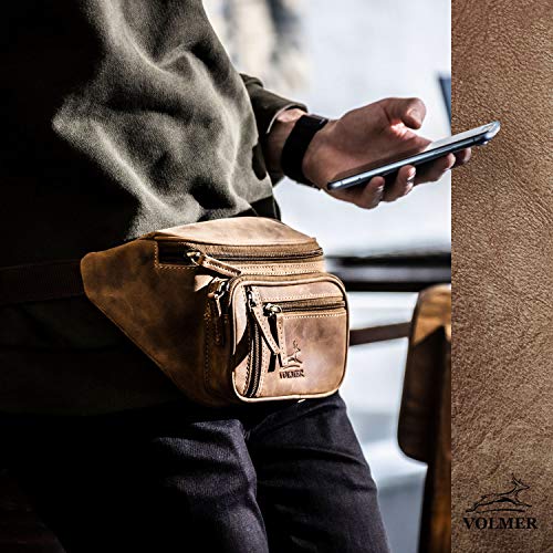 Bauchtasche Leder für Damen und Herren im Vintage-Look - 1 großes Fach | BagMi
