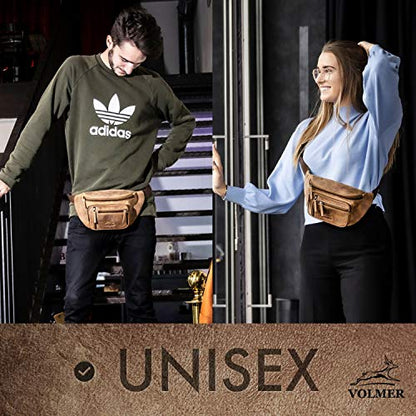 Bauchtasche Leder für Damen und Herren im Vintage-Look - 1 großes Fach | BagMi