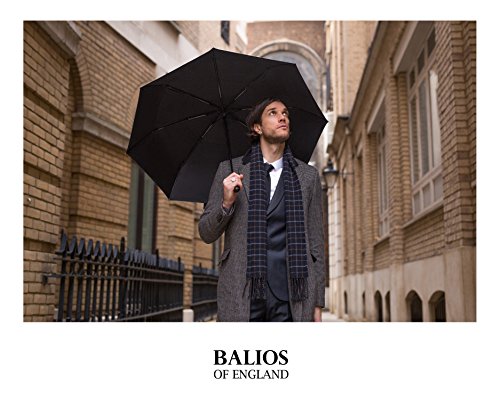 Automatik Taschen-Regenschirm mit Holzgriff – sturmfest & windsicher – Herren & Damen – Designed in Britain