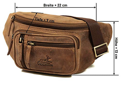 Bauchtasche Leder für Damen und Herren im Vintage-Look - 1 großes Fach | BagMi