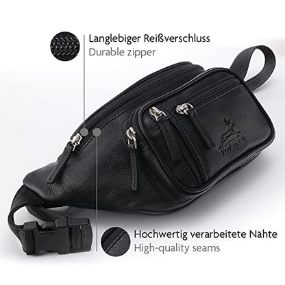 Bauchtasche Leder für Damen und Herren im Vintage-Look - 1 großes Fach | BagMi
