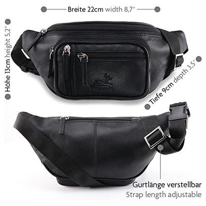 Bauchtasche Leder für Damen und Herren im Vintage-Look - 1 großes Fach | BagMi