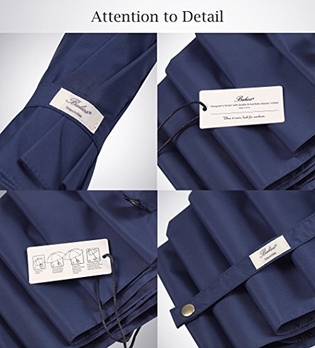 Automatik Taschen-Regenschirm mit Holzgriff – sturmfest & windsicher – Herren & Damen – Designed in Britain