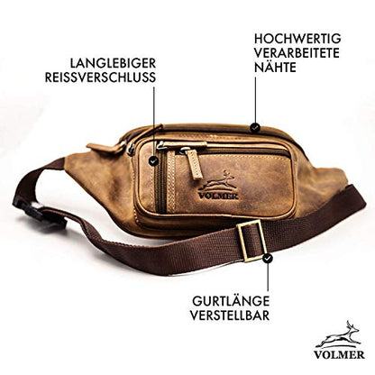 Bauchtasche Leder für Damen und Herren im Vintage-Look - 1 großes Fach | BagMi